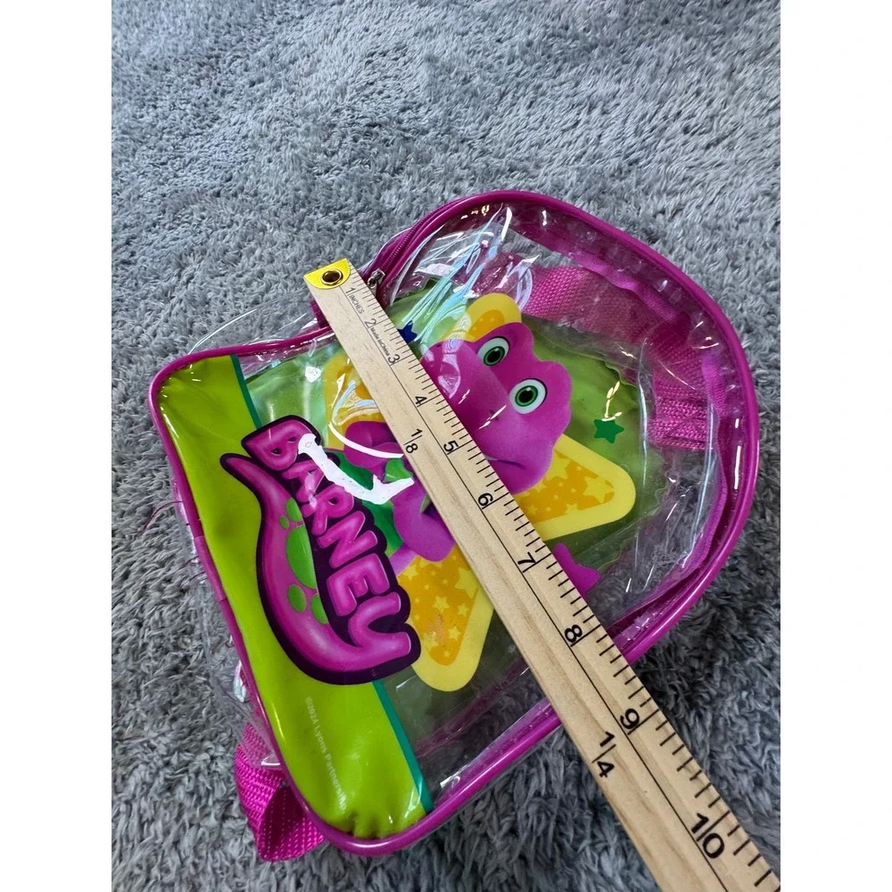 Barney Mini Backpack Clear Vinyl Kids Toddler Pink Green 2024 Lyons Partnership